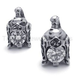 Helmet Retro Titanium With Diamond Earrings