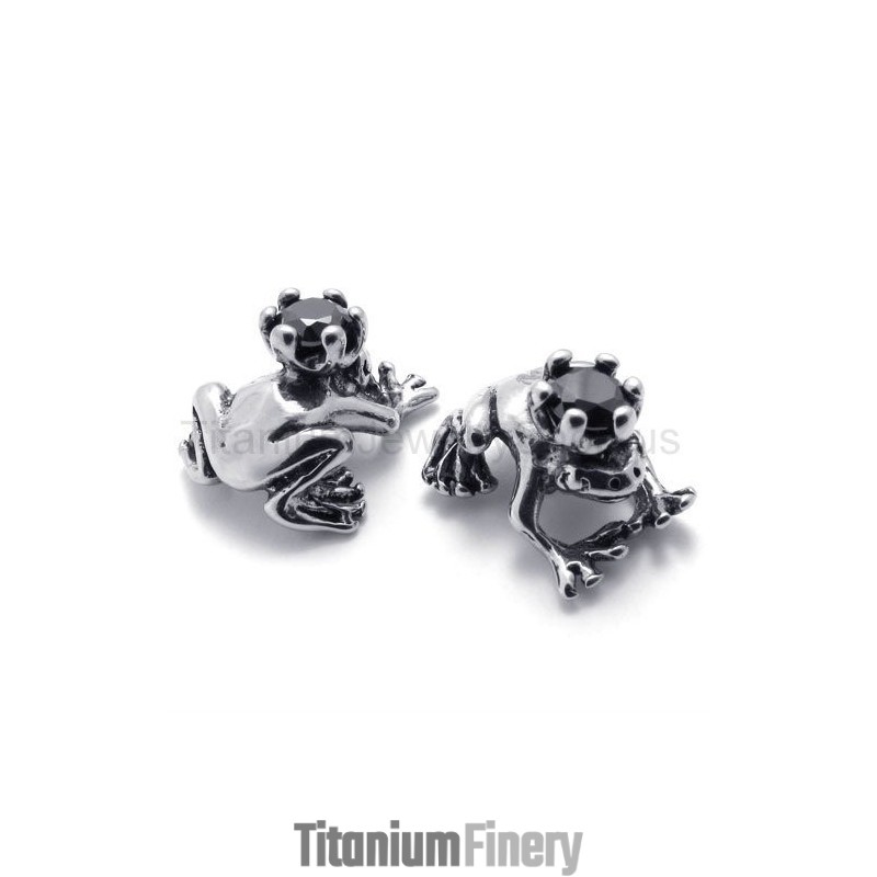 Frog Prince Retro Titanium Earrings Frog Prince Retro Titanium Earrings