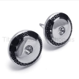Titanium Inlayed Diamond Earrings