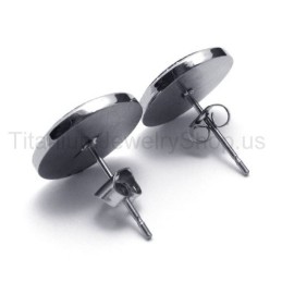 Titanium Inlayed Diamond Earrings