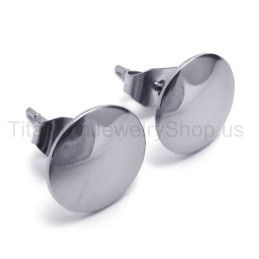 Silver Simple Titanium Earrings