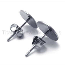 Silver Simple Titanium Earrings