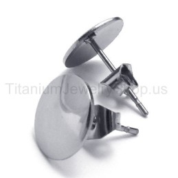 Silver Simple Titanium Earrings