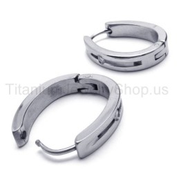 Silver Smart Titanium Inlayed Diamond Earrings