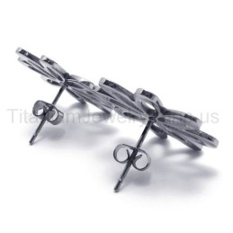 Silver Flower Cute Titanium Earrings