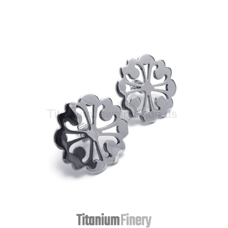 Cute Flower Titanium Earrings