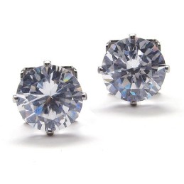 Inlayed Diamond Titanium Earrings