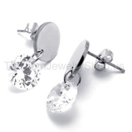 With Diamond Titanium Earrings