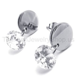 With Diamond Titanium Earrings