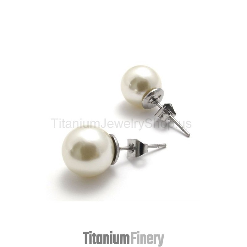 Opalescent Bead Titanium Earrings Opalescent Bead Titanium Earrings