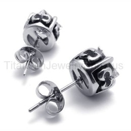 Retro Bud Titanium Earrings