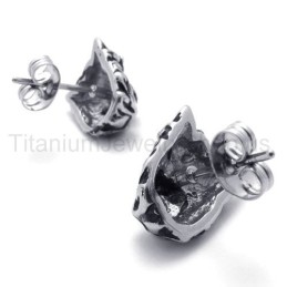 Retro Lion Cool Titanium Earrings