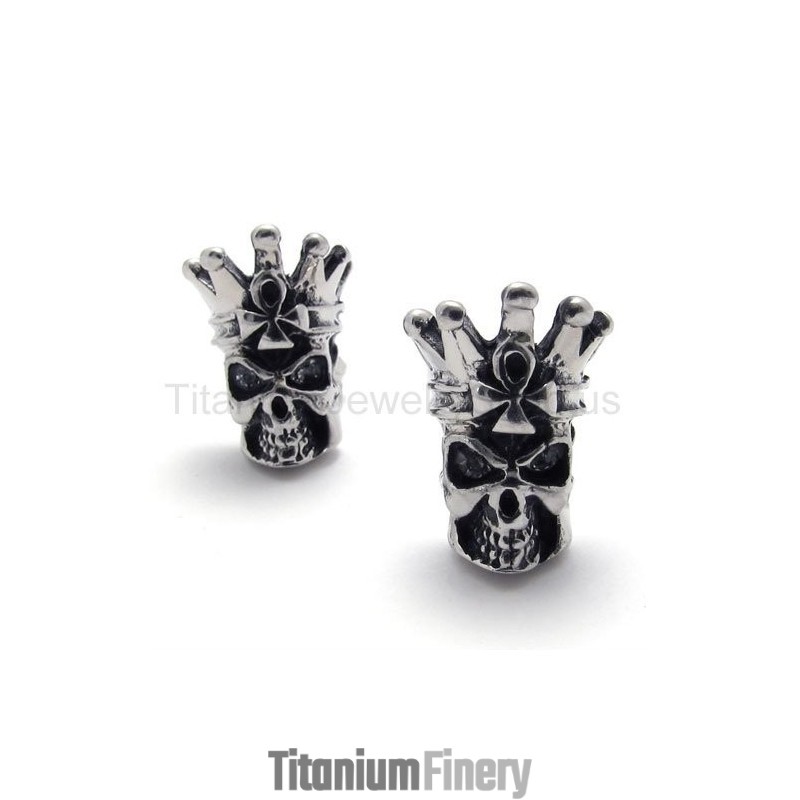 White Eyes Skull Titanium Earrings White Eyes Skull Titanium Earrings