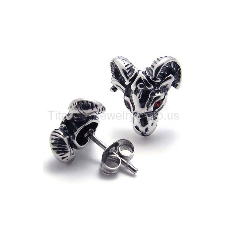 Red Eyes Sheepshead Titanium Earrings Red Eyes Sheepshead Titanium Earrings