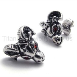 Red Eyes Sheepshead Titanium Earrings