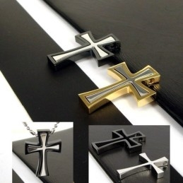 Man'S Titanium Steel 2 Parts Cross Pendant-1 Piece
