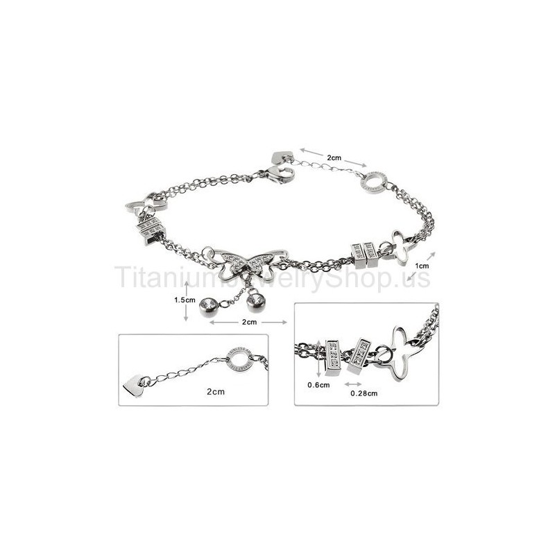 Flying Butterfly Titanium Bracelet