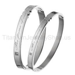 The Flame Of Our Love Titanium Lovers Bracelets