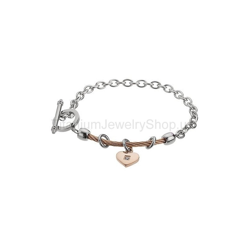 Sweetheart Cable Titanium Bracelet Sweetheart Cable Titanium Bracelet