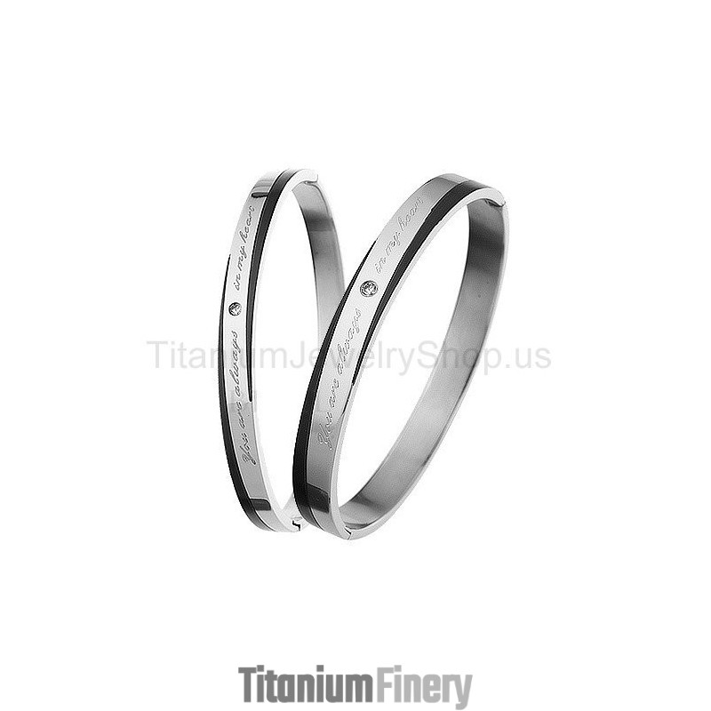 You Are Alwarys In My Heart Titanium Lovers Bracelets You Are Alwarys In My Heart Titanium Lovers Bracelets