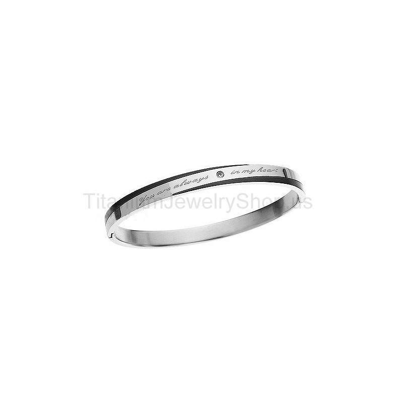 You Are Alwarys In My Heart Titanium Bracelet