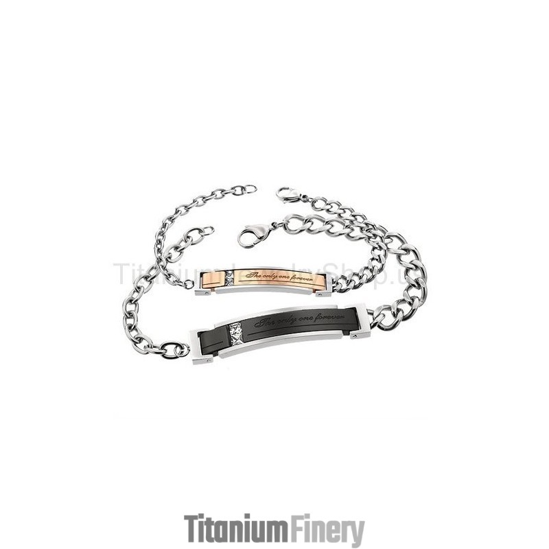 The Only One Forever Titanium Lovers Bracelets