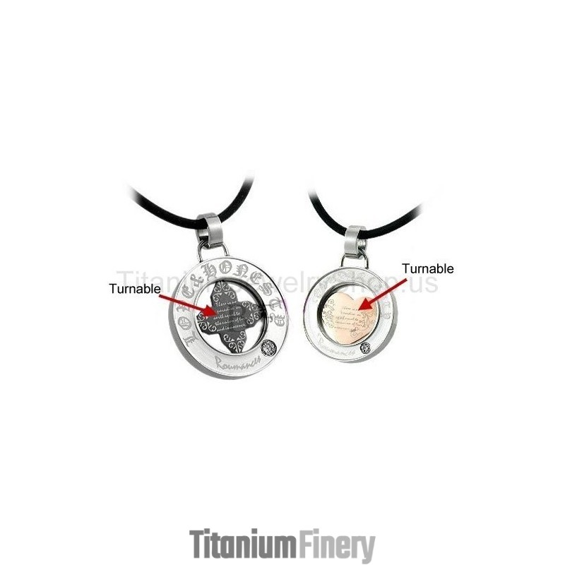 Turnable Titanium Lovers Pendants Turnable Titanium Lovers Pendants