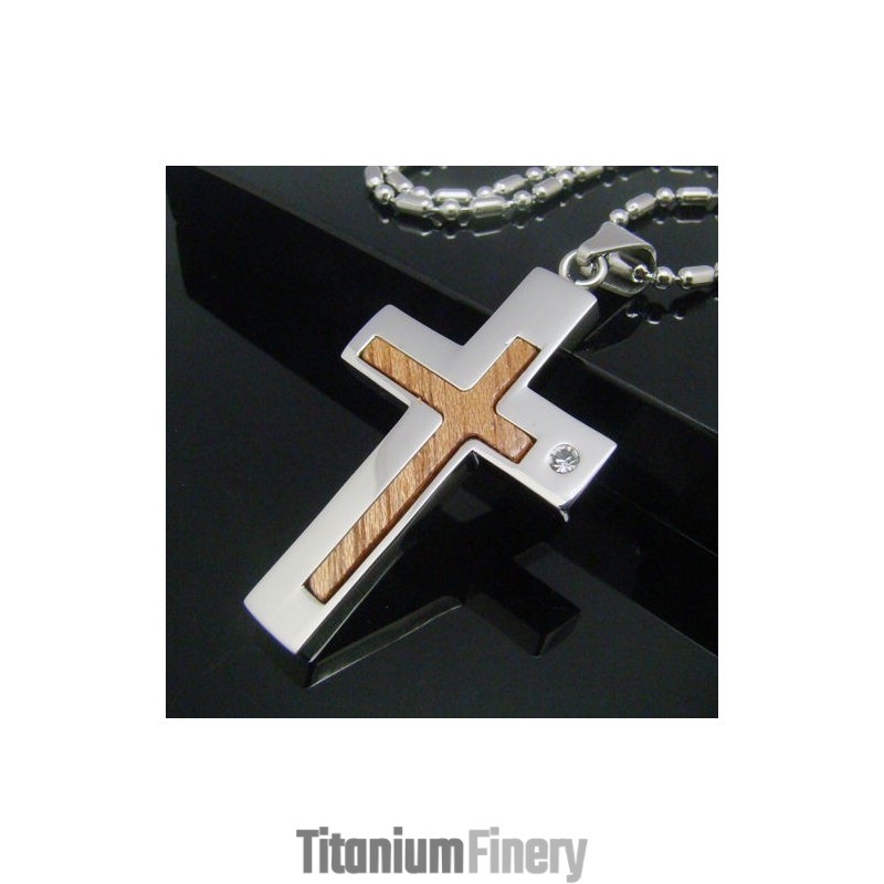 Cool Man Shining Cross Pure Titanium Pendant