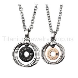 I Care For You So Much Titanium Lovers Pendants