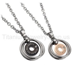 I Care For You So Much Titanium Lovers Pendants