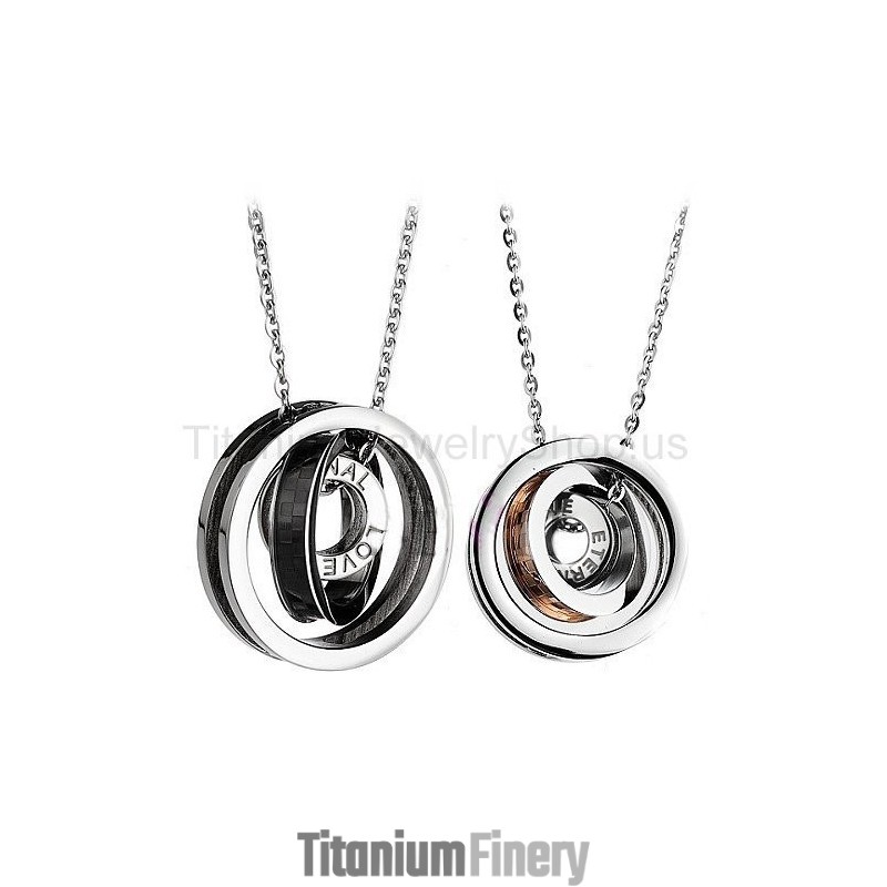 Eternal Love Three Circles Titanium Lovers Pendants