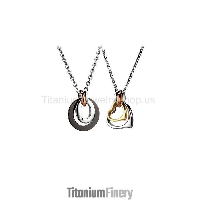 Two Circles Titanium Lovers Pendants Two Circles Titanium Lovers Pendants