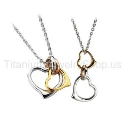Two Circles Titanium Lovers Pendants