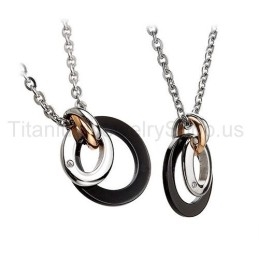 Two Circles Titanium Lovers Pendants