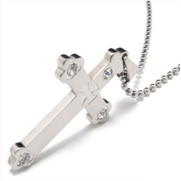Cool Man Sliver Cross Pure Titanium Pendant Gift