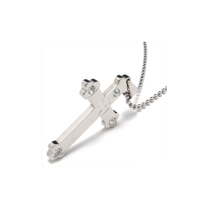 Cool Man Sliver Cross Pure Titanium Pendant Gift Cool Man Sliver Cross Pure Titanium Pendant Gift