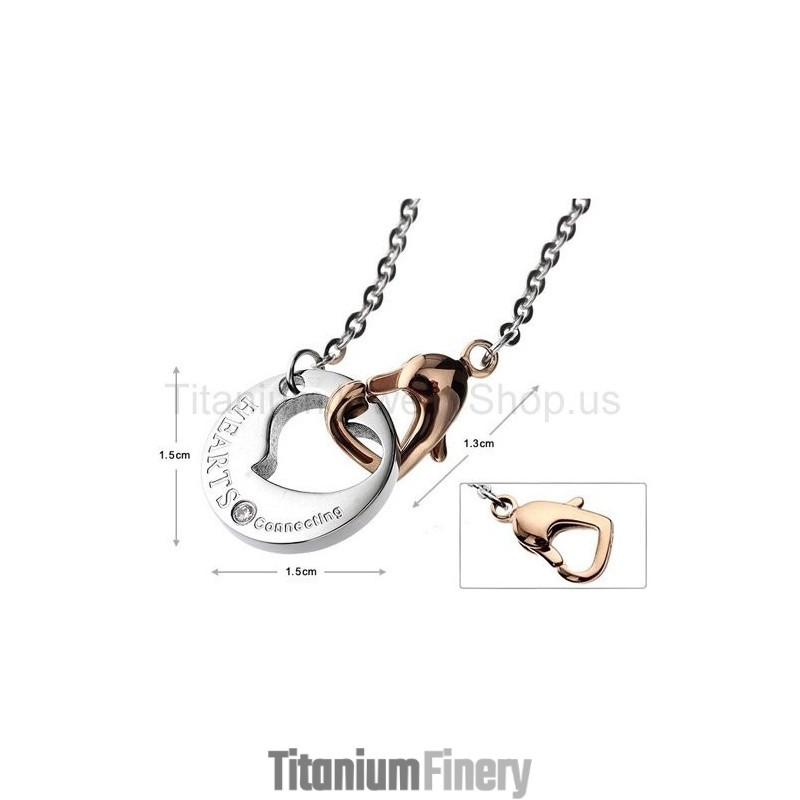 Hearts Connecting Titanium Lovers Pendants Hearts Connecting Titanium Lovers Pendants