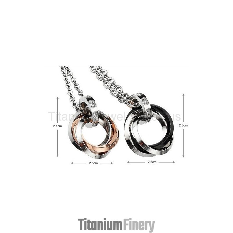 Three Circles Titanium Lovers Pendants Three Circles Titanium Lovers Pendants