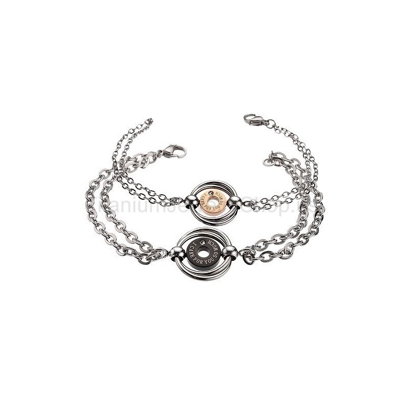 I Care For You So Much Titanium Lovers Bracelets