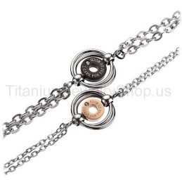 I Care For You So Much Titanium Lovers Bracelets