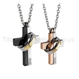 Love Forever Two Layers Titanium Lovers Pendants