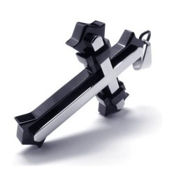 Unique Man Black Cross Pure Titanium Pendant