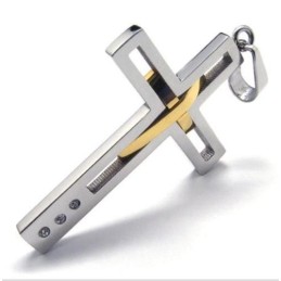 Sutra Man Double Cross Titanium Steel Pendant