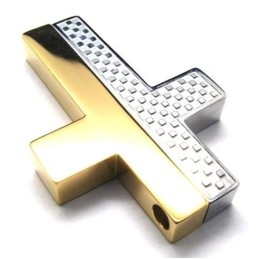 Man 2 Parts Cross Titanium Steel Pendant(Free Chain)