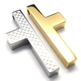 Man 2 Parts Cross Titanium Steel Pendant(Free Chain)