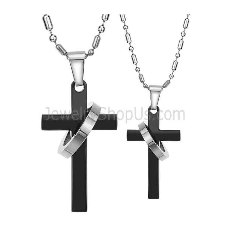 Titanium Cross Lovers Pendants With Free Chains 136 Titanium Cross Lovers Pendants With Free Chains 136