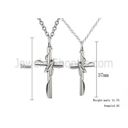 Titanium Rose Gold And Black Cross Lovers Pendants With Free Chains C521