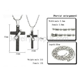 Titanium Blue Cross Bible Lovers Pendants With Free Chains C287