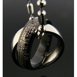 Man Unique Cross Bible Hoop Pure Titanium Pendant Necklace