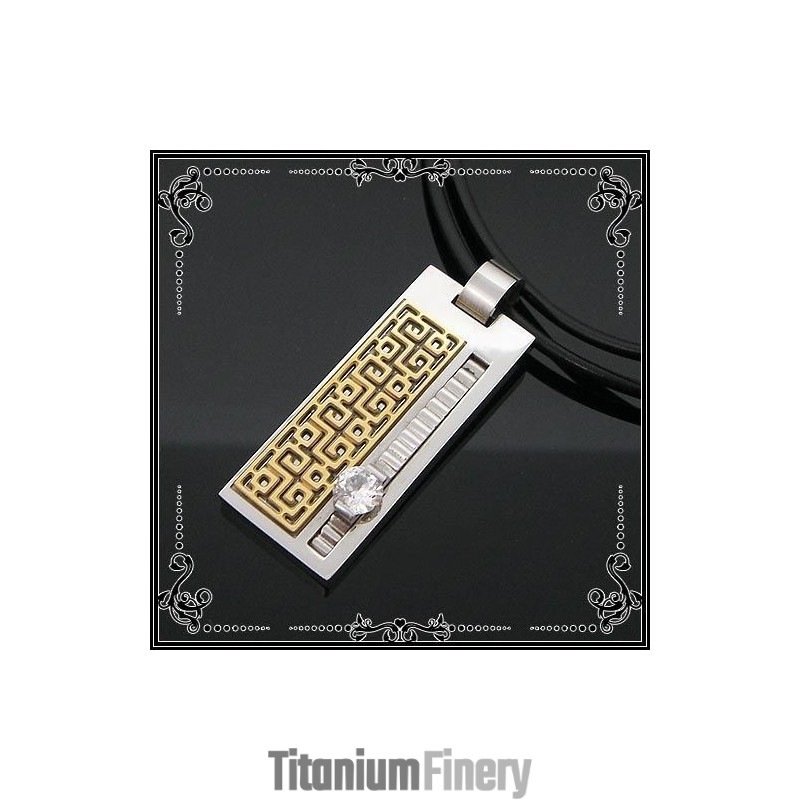 Noble Glyph Gemstone-Pure Titanium Necklace Pendant Free Chain